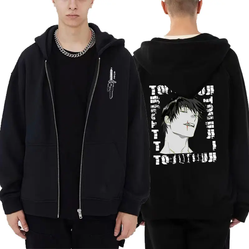 

Famous Anime Jujutsu Kaisen Fushiguro Toji Graphic Zipper Hoodie Men Women Manga Limited Edition Coat Man Fashion Zip Up Jacket