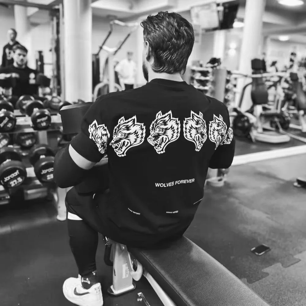 Футболка мужская хлопковая оверсайз с коротким рукавом и графическим принтом