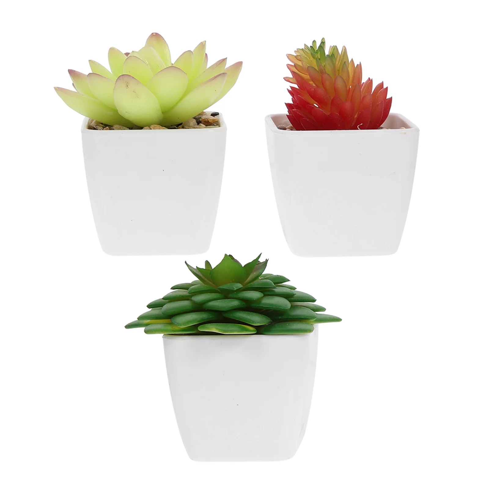

3pcs Imitated Succulents Bonsai Desktop Decors Realistic Household Bonsai Ornaments
