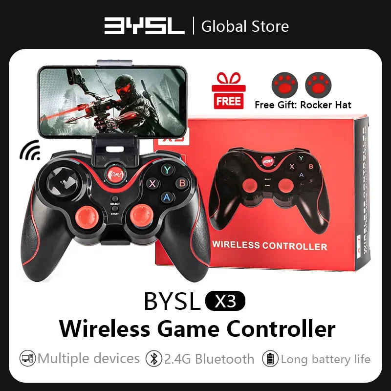 

NEW2023 BYSL X3 bezprzewodowy kontroler gier z Bluetooth na PC telefon komórkowy TV, pudełko Tablet Joystick Gamepad Joypad Ho