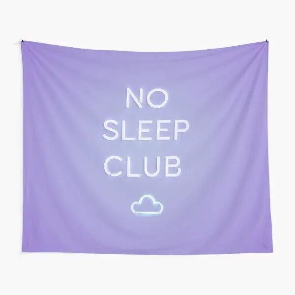 

No Sleep Club Tapestry Living Mat Home Bedroom Hanging Decor Yoga Towel Beautiful Decoration Art Wall Room Colored Printed