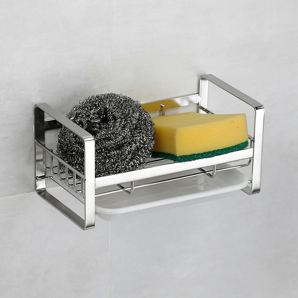 

Free Countertop Soap Holder With Removable Tray Brush Sponge Holder Kitchen Storage Tools Sink Organizer Drainer Rack