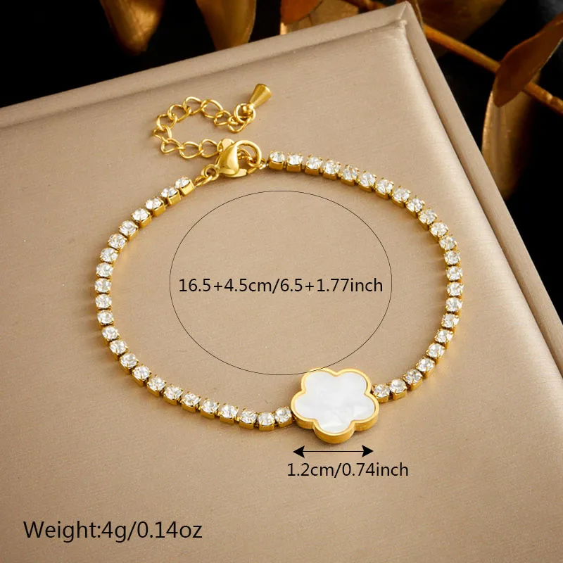 Женский браслет с цирконом MEYRROYU из нержавеющей стали 316L разноцветным сердцем 2024