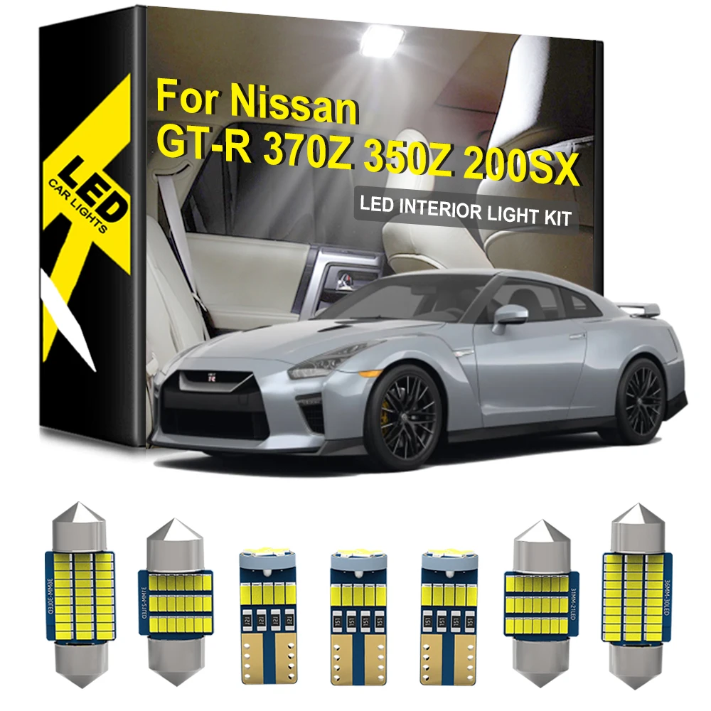 

Canbus LED Interior Light Kit For 1995-2018 2019 2020 Nissan GT-R GTR 370Z 350Z 200SX Trunk Reading Courtesy License Plate Lamp