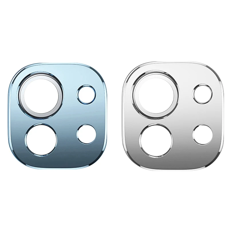 

2 Pcs Back Camera Lens Screen Protector For Xiaomi 11 Ring Film For Xiaomi Mi 11 Lens Cover Case, Blue & Silver