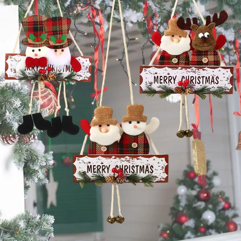 

Рождественское подвесное украшение, подвесное рождественское мультяшное украшение для двери, гибкое анимированное настенное украшение, многофункциональное многоразовое