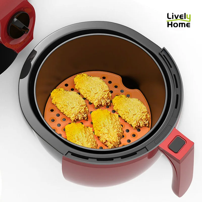 

Air Fryer Liner Reusable Air Fryer Mat Food Grade Silicone Accessories Non-stick Durable Pad For 7.5~9-Inch Air Fryers Steamers