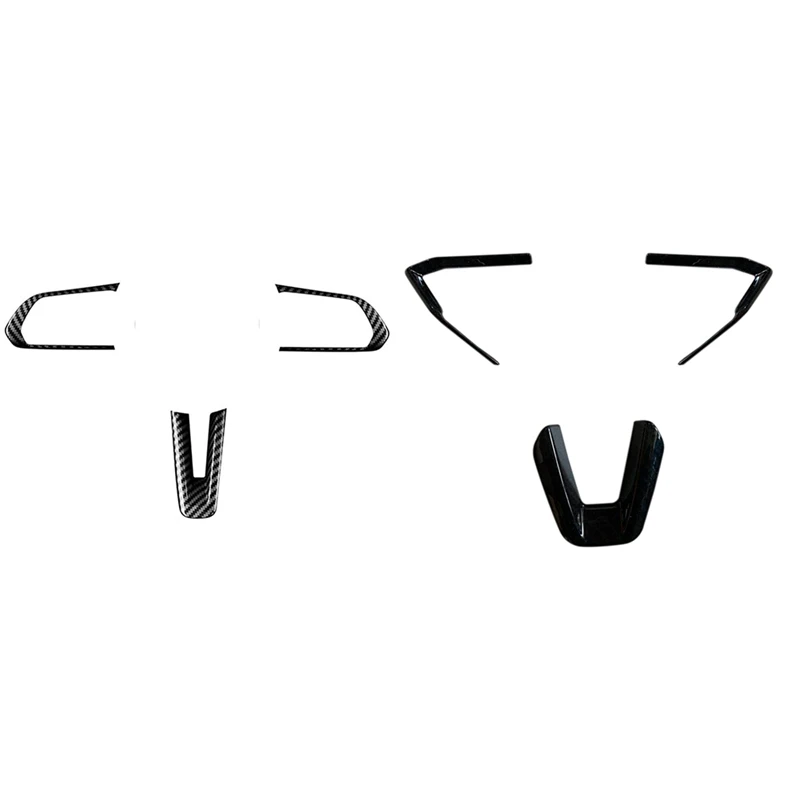 

6 шт., каркас рулевого колеса из углеродного волокна, аксессуары для интерьера автомобиля, углеродное волокно + АБС и углеродное волокно