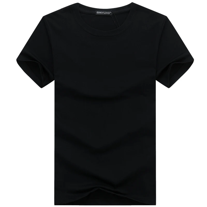 

B8762 Simple creative design line solid color cotton T Shirts Men's New Arrival Style Short Sleeve Men t-shirt plus size