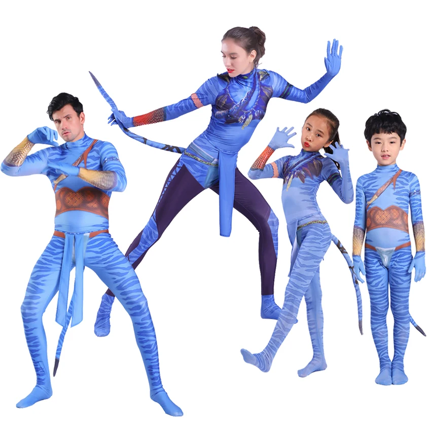 

Avatar 2 The Way of Water Cosplay Anime Halloween Costumes for Kid Adult Avatar Alien Zentai Bodysuit Jumpsuits Disguise Woman