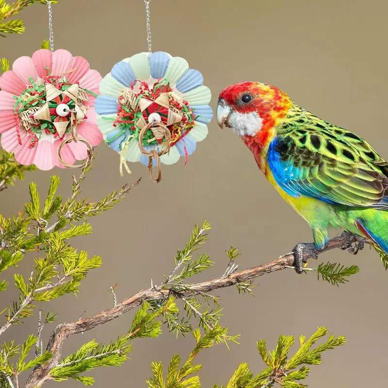 

High Quality Shredder Parrot Toy Flower Shape Anti Bite Bird Plays Healthy Teeth Toys For Conures Love Bird Parakeets Cockatiels