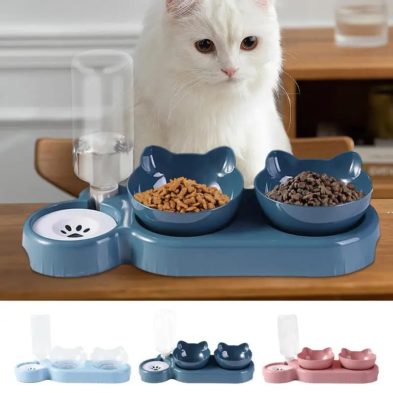 

Dog Food Bowls 500ml Automatic Drinking Fountain For Dogs Cats Kitten Slow Feeder Elevated Pet Bowl Dog Feeding Food Bowl