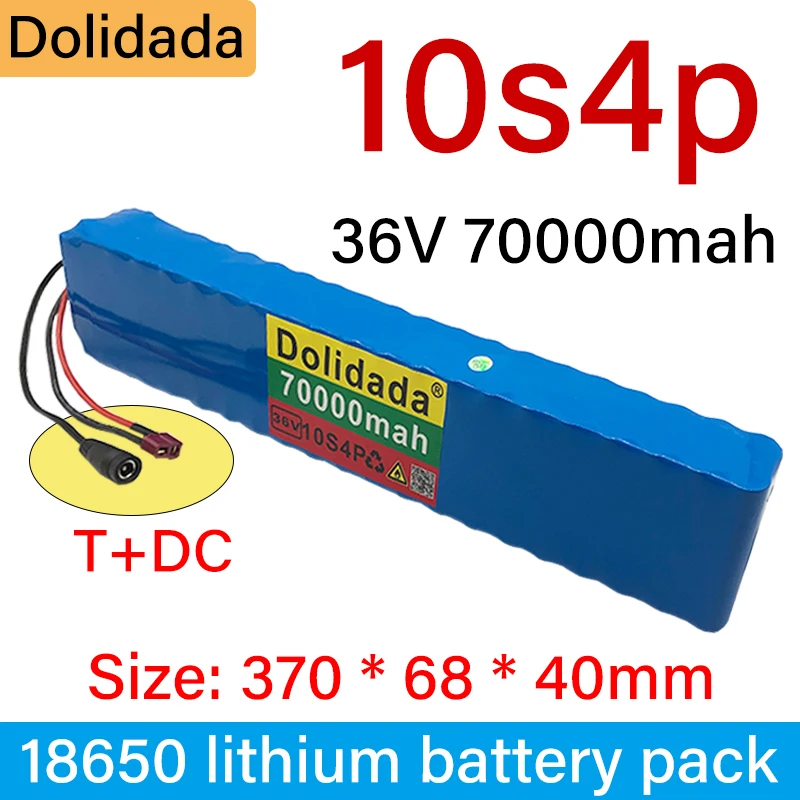 

36V 10S4P 72Ah 600W High power 72000mah capacity 18650 lithium battery pack ebike electric car bicycle motor scooter 20A BMS