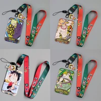 new anime one piece card cover monkey d luffy abs student campus hanging neck bag anti lost card holder lanyard id card toys
