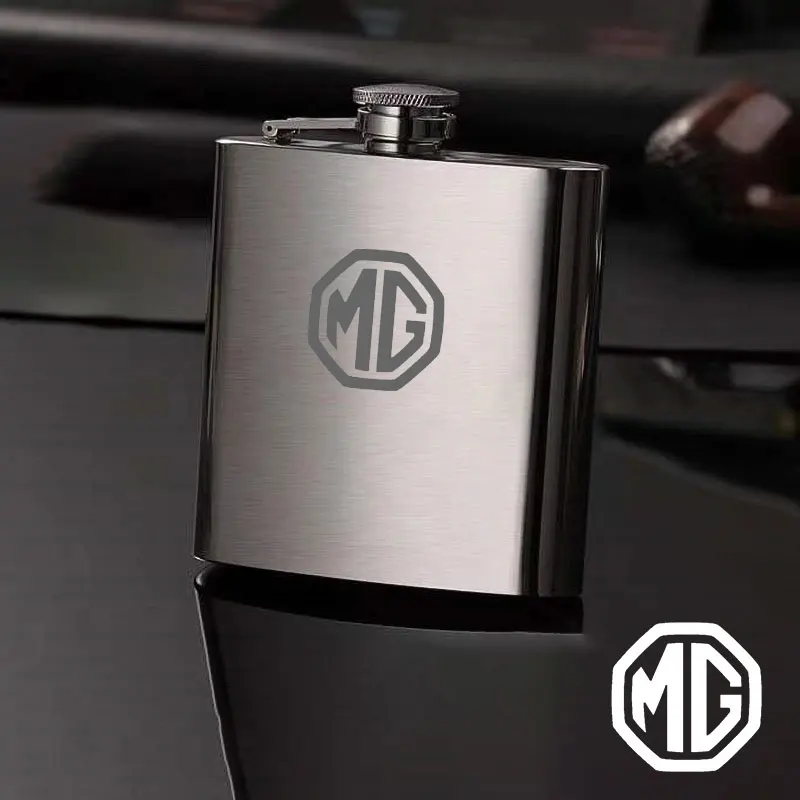

portable Stainless Steel Hip Flask For MG Morris Garages MG 6 3 5 7 TF ZR ZS HS GS GT Hector RX5 RX8 Laser Logo Whiskey Wine Pot