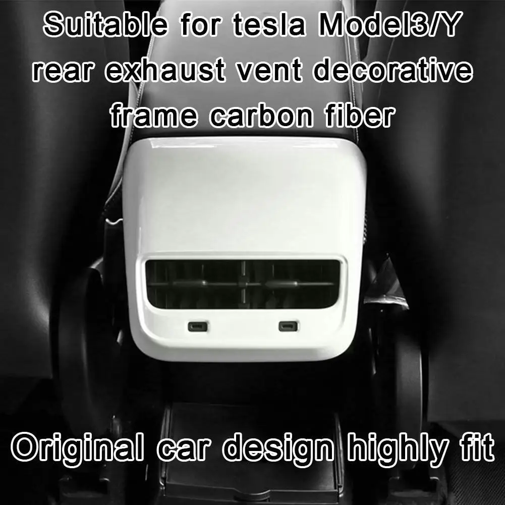 

Матовое углеродное волокно для модели 3 интерьер автомобиля задняя крышка выпускного отверстия для модели Y аксессуары F8z2