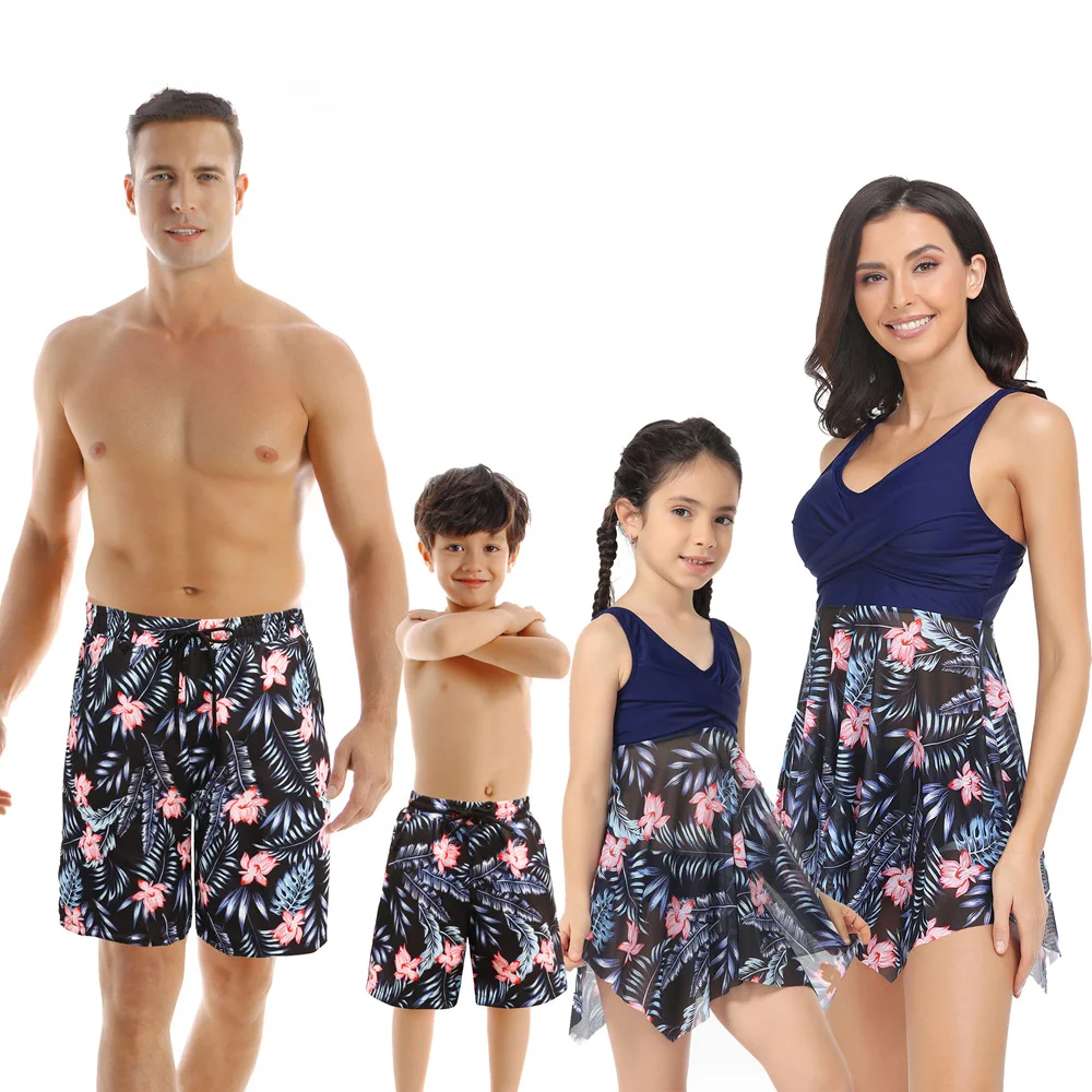 

Family Swimsuit Quick Dry Beach Pants Children's Swimsuit Sand Hawaii Surfing Motion Leisure Printing Swimming Trunks Travel New