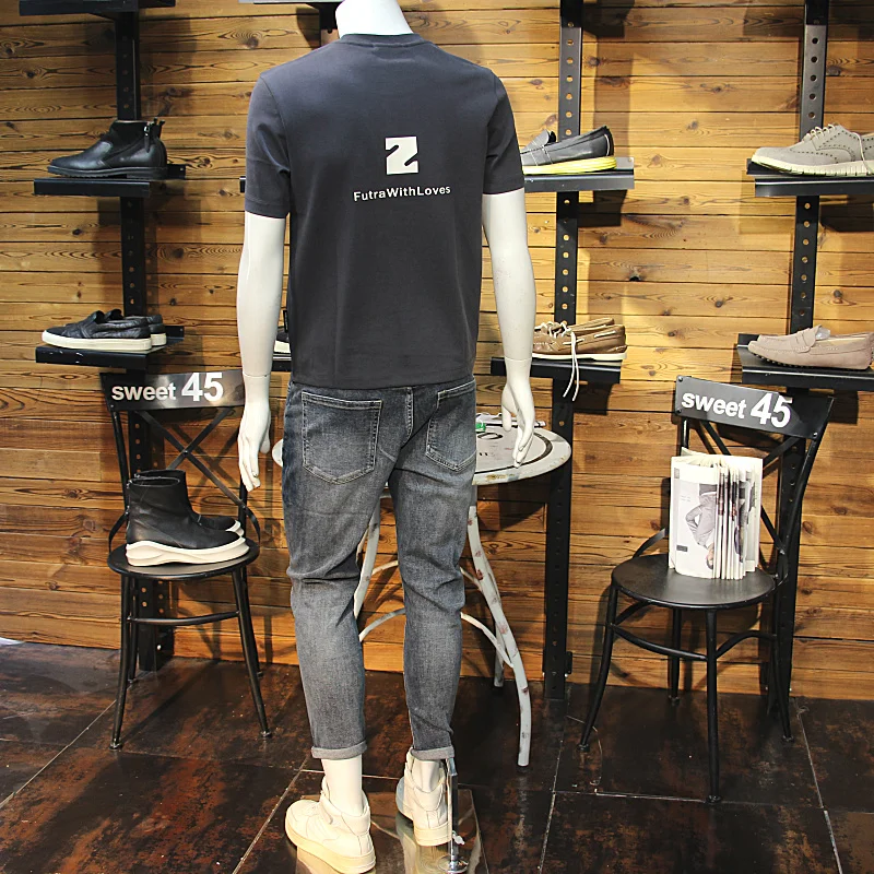 Осенне-зимняя мужская мягкая шерстяная утолщенная футболка с круглым вырезом