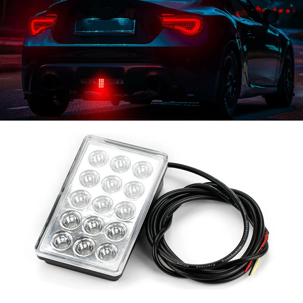 

Universal F1 Style 15 LED Rear 3rd Third Strobe Flashing Tail Brake Stop Light For Trucks SUV Trailer ATV Motorcycle