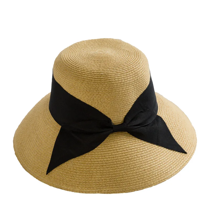 

MAXSITI U Bowknot Straw hat Plaited Article sun Hat For Women Beach Hat Summer Fashion Big Brim Sun Hat Caps Accessories