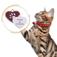 2022new customized pet id tag heart shaped tag collar cat name pendant personalized engraved dog pendant nameplate tag collar ac