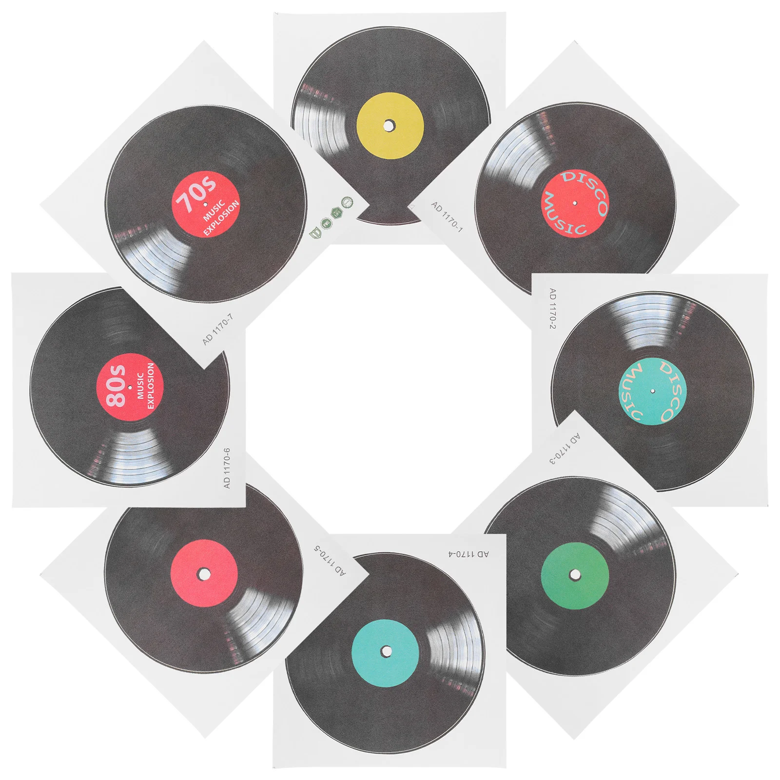 

1 Set of DIY Vinyl Record Wall Decal Music Party Wall Sticker Wall Decal Vintage Wall Sticker for Music Studio