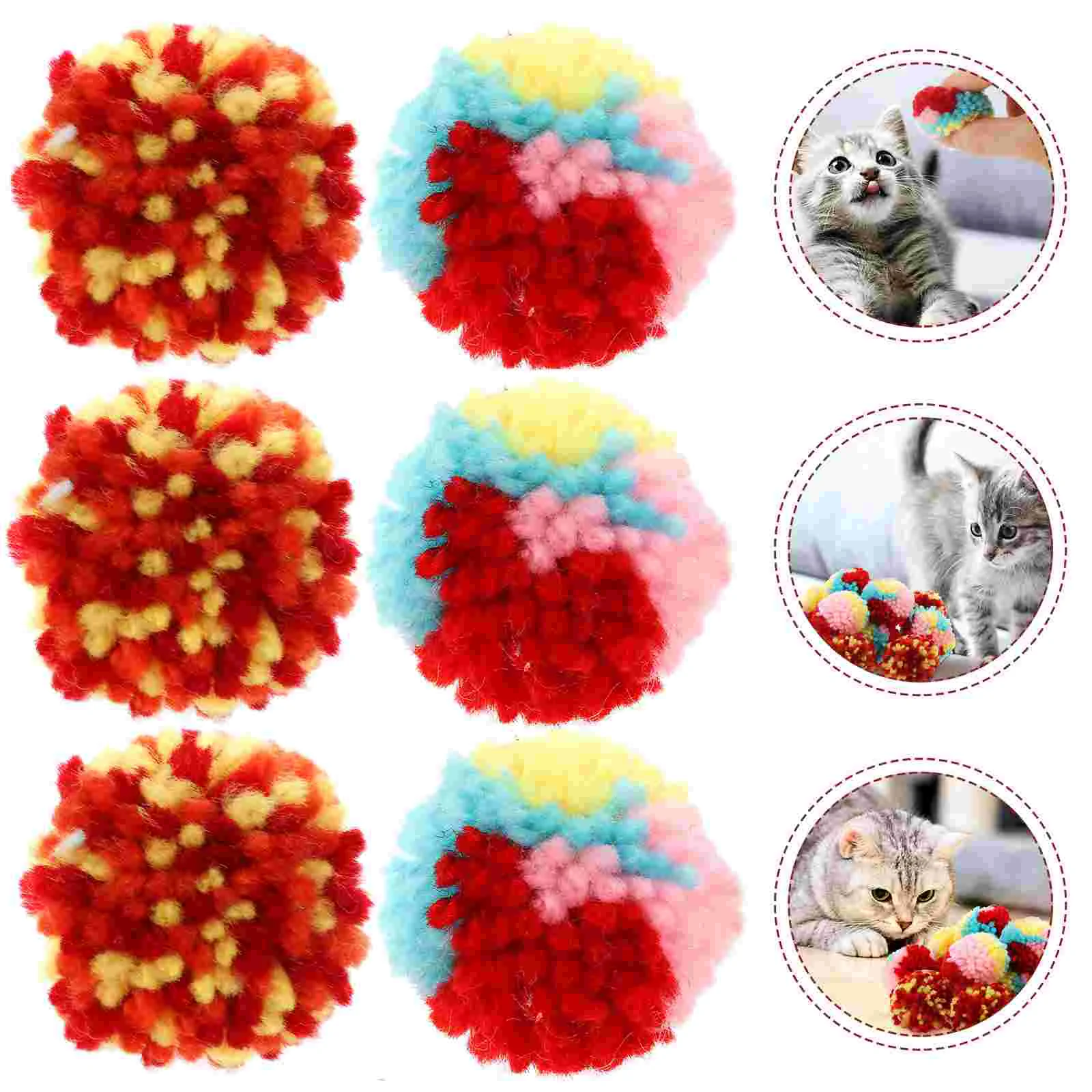 

Cat Plush Toy Toys Kitten Interactive Crinkle Indoor Chewing Pet Squeaky Sparkle Chew Colorful Dog Multicolor Teaser Play Pom