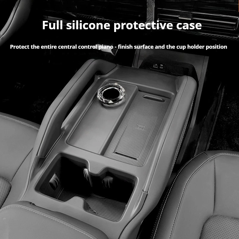 Фото Силиконовый коврик-подстаканник для центральной консоли iCARU 03 03T Jaecoo J6 J6T EV J6T REEV, противоскользящая накладка, аксессуары для интерьера автомобиля №2