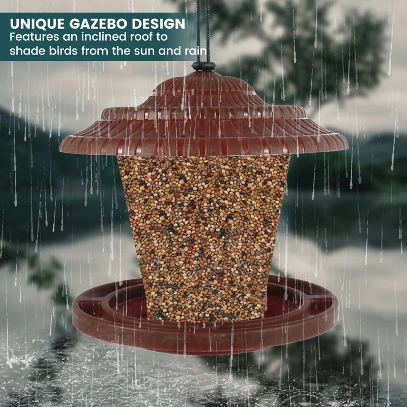 

Bird Feeder Waterproof Pet Supplies Plastic Hanging Bird Food Container Outdoor Window Viewing Garden Decoration