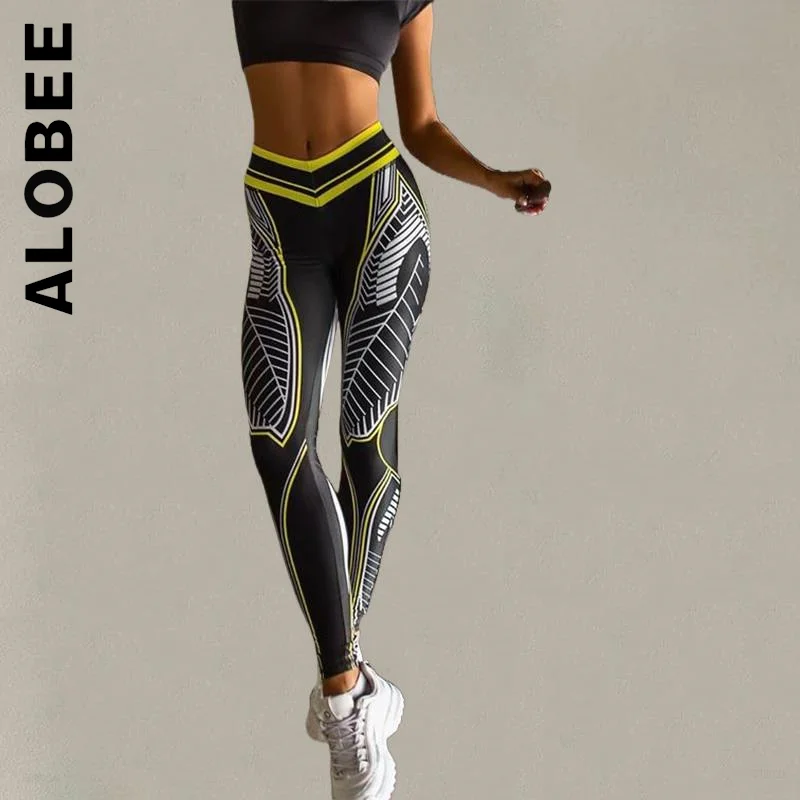 

Женские Бесшовные Леггинсы Alobee, новые спортивные Леггинсы с цифровым принтом, одежда с эффектом пуш-ап, Женские Штаны Для Йоги