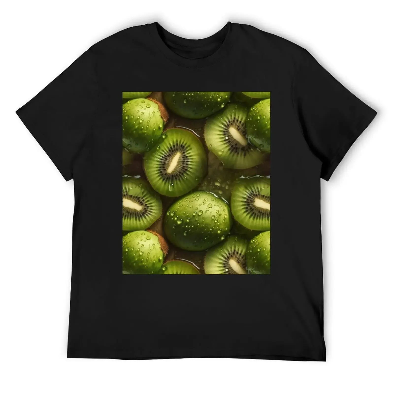 Блестящая футболка с фруктами киви и суперреализмом синяя арховая для мальчиков