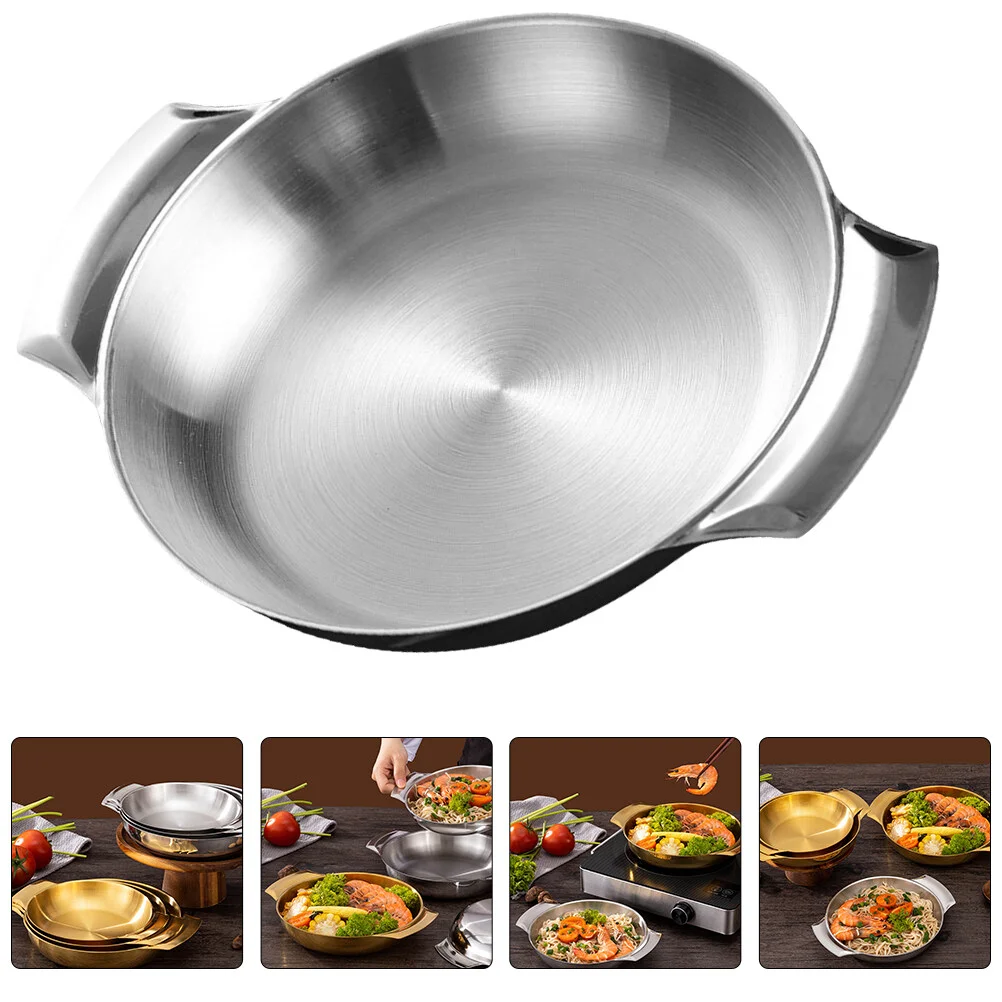 

Stove Hot Pot Pan Lid Nonstick Frying Pan With Lid Stainless Steel Pans Cooking Home Cookware Kitchen Paella Soup Household