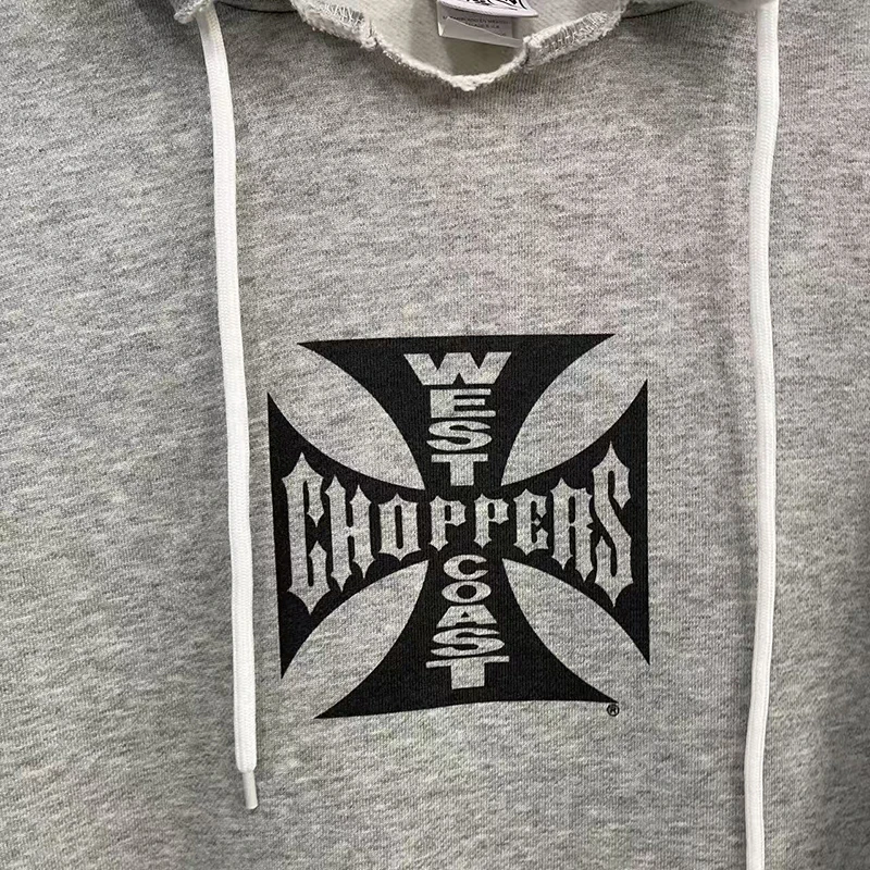 Фото Толстовка с капюшоном West Coast Choppers Do Old Neckline Iron Cross Print Letter Logo Пуловер WEST COAST Мужская уличная толстовка №5