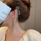 Длинные серьги-кисточки с бабочкой и жемчугом