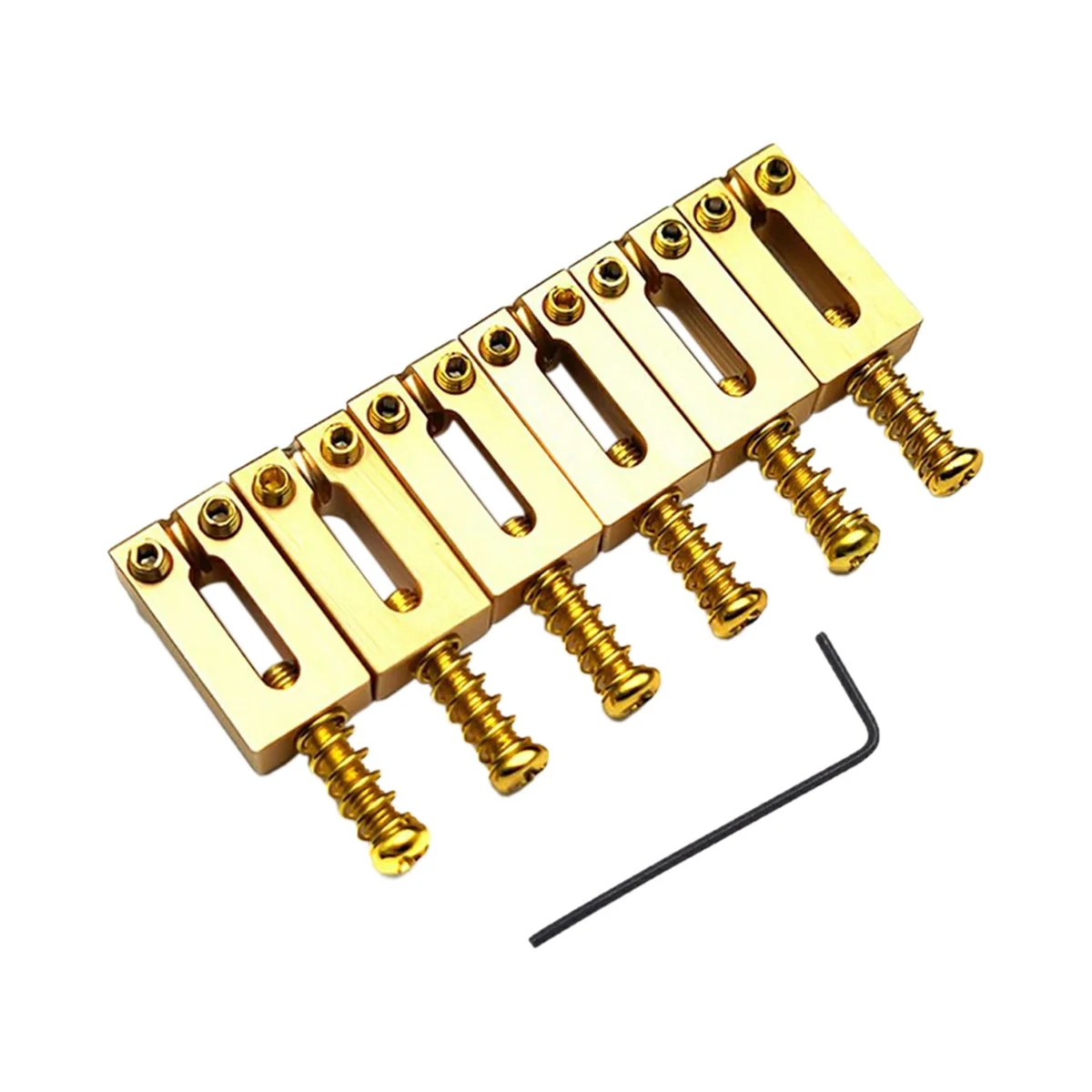 

6 Set Bridge Saddle for Solid Brass Electric Guitar Bridge Bridge Code String Pull String Code String Saddle (Gold)