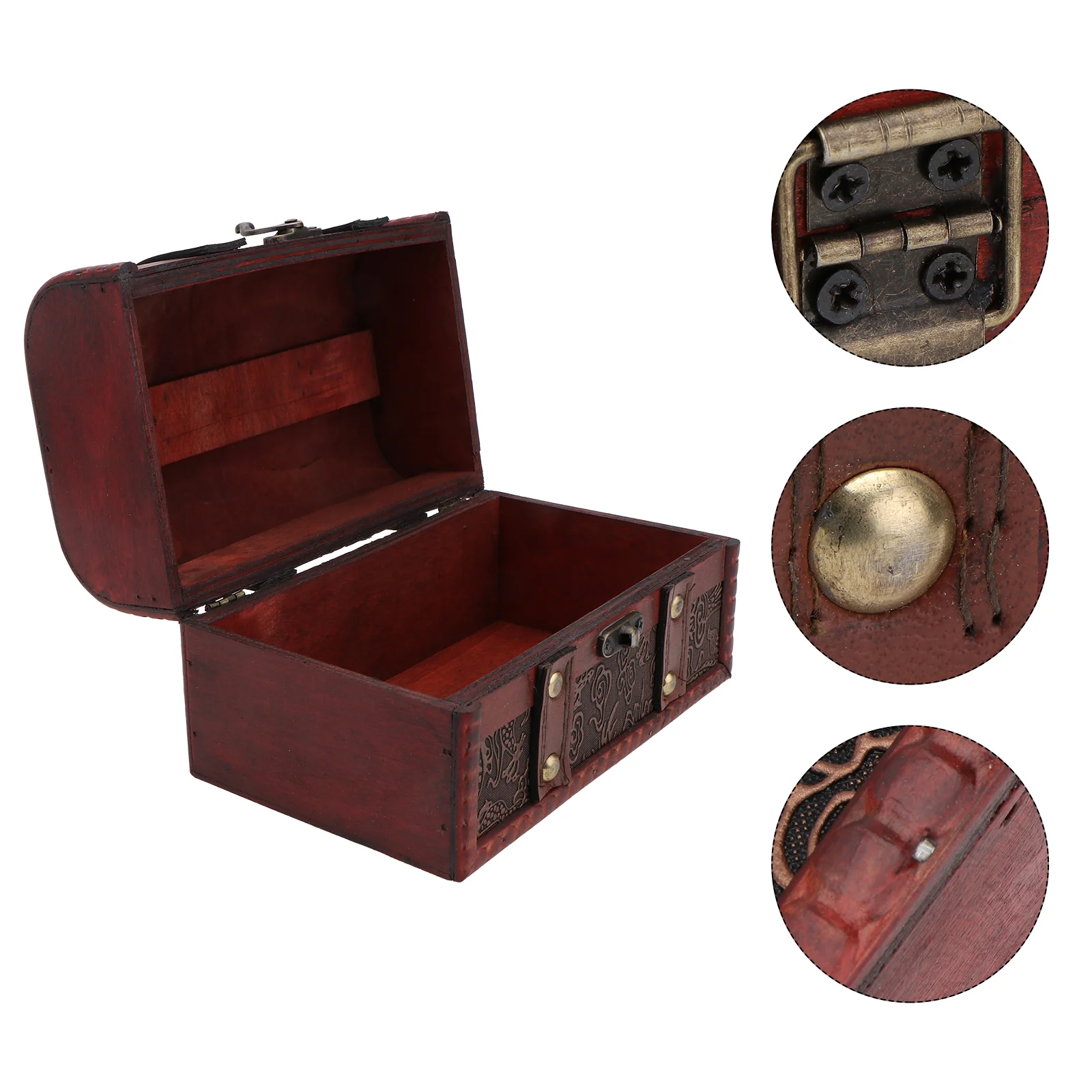 

Box Jewelry Wooden Storage Case Retro Wood Treasure Vintage Decorative Organizer Trinketornament Bracelet Ring Earring Decor