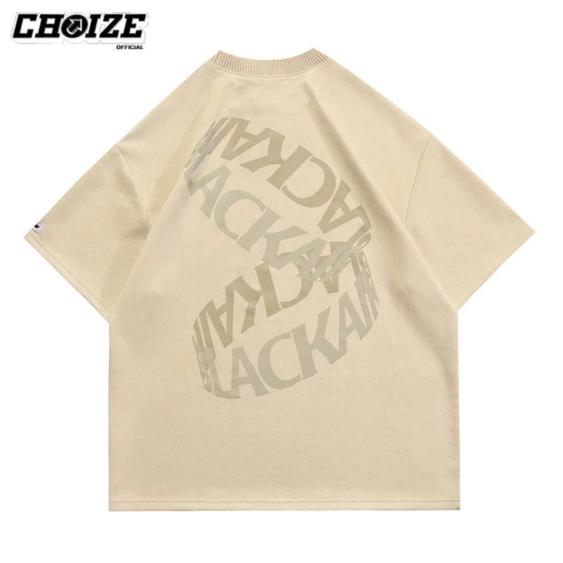 

Retro Fashion Suede T Shirt Ring Letter Tee Gothic T-shirts Men Women O-neck Oversized Loose Summer Tops Tees Harajuku