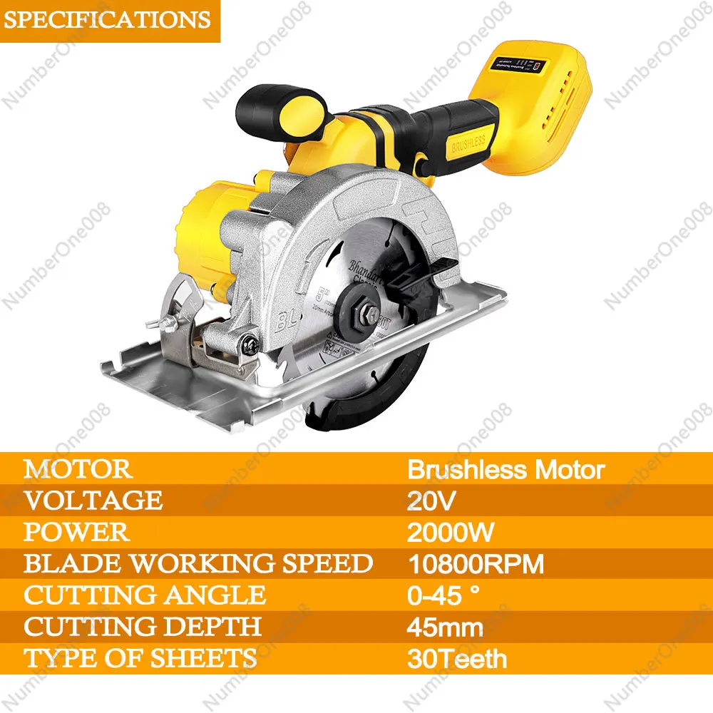 2000 Вт 125 мм 10800 об/мин бесщеточная электрическая циркулярная пила