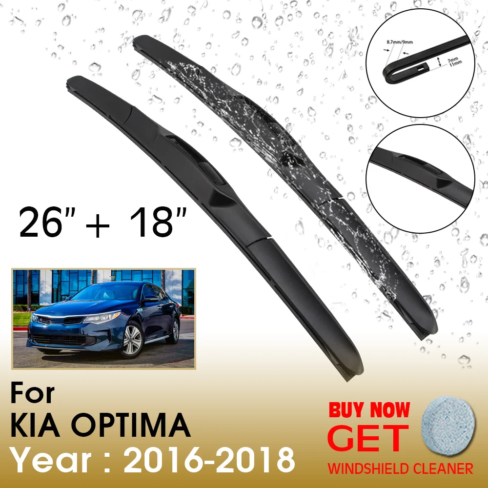

Car Wiper Blade For KIA OPTIMA 26"+18" 2016-2018 Front Window Washer Windscreen Windshield Wipers Blades Accessories