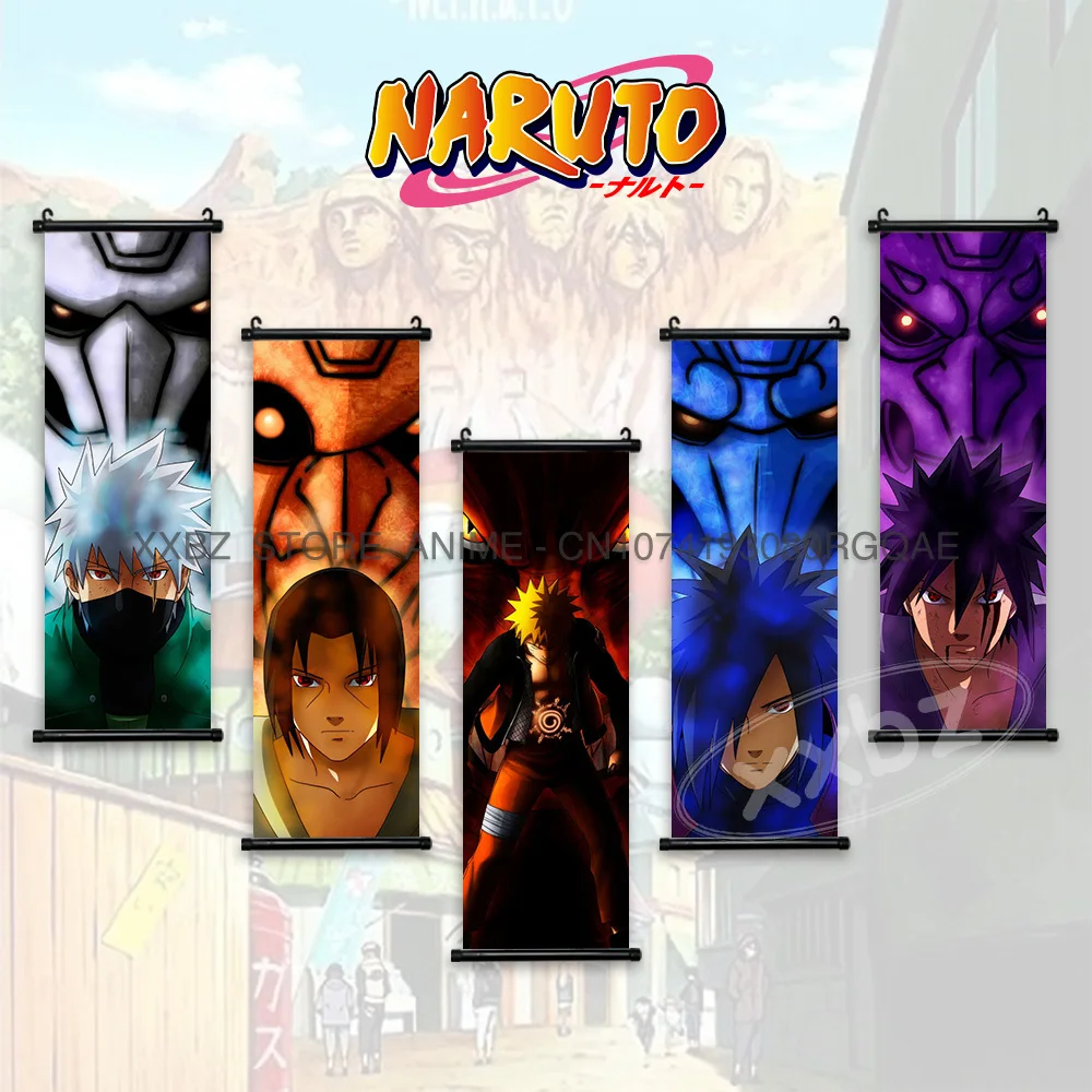 Наруто свитки картина аниме постеры холст эстетический Саске украшение дома