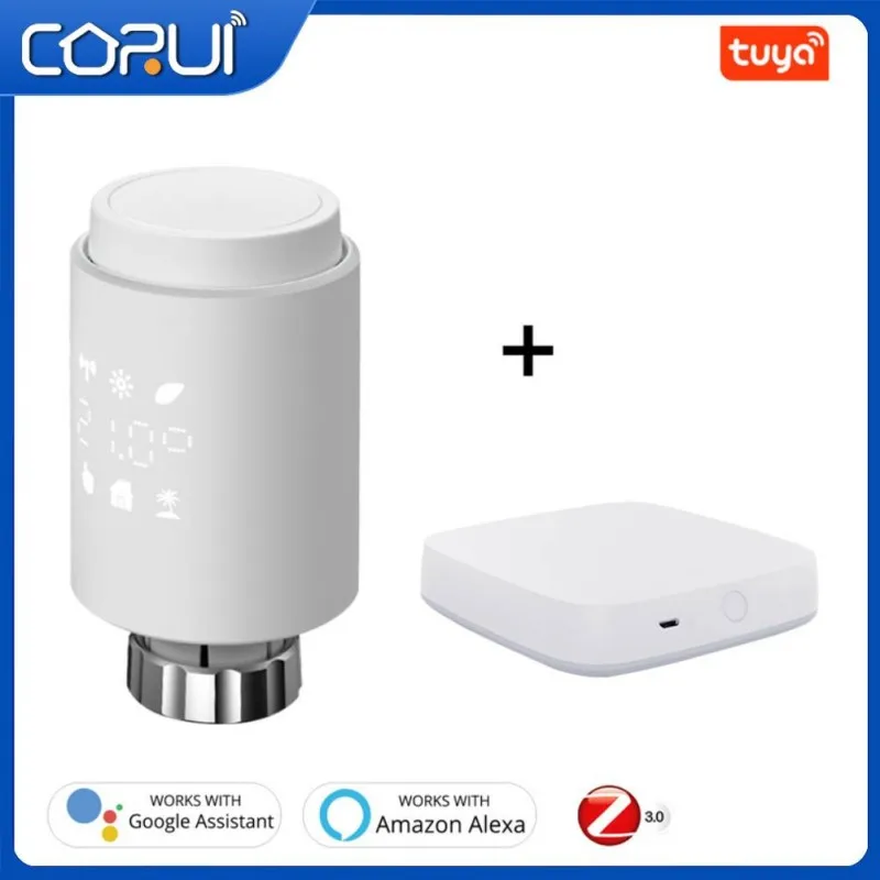 

CORUI ZigBee3.0 Smart Radiator Actuator Thermostat Tuya Smart TRV Thermostatic Valve Temperature Controller Support Alexa Google