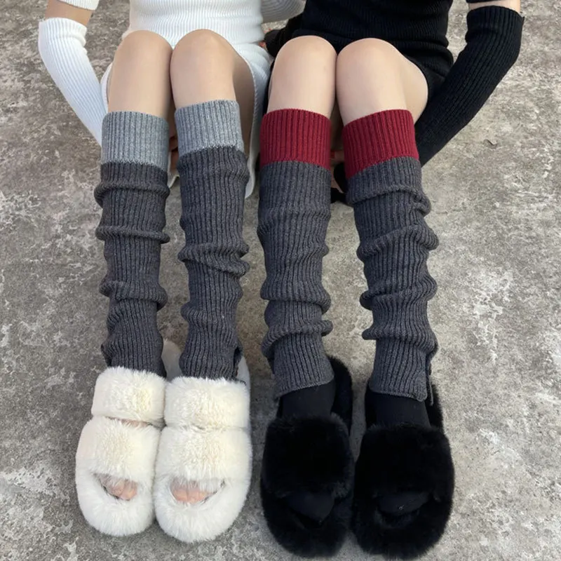 Lolita Sweet Leg Warmer Knitted Foot Cover Long Socks White Arm Warmer Ladies Autumn Winter Crochet Socks Cosplay Punk Y2k Socks
