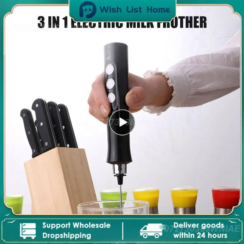 

3 In 1 Electric Milk Frother Foam Maker Portable Handheld Foamer High Speeds Drink Egg Mixer Coffee Frothing Wand