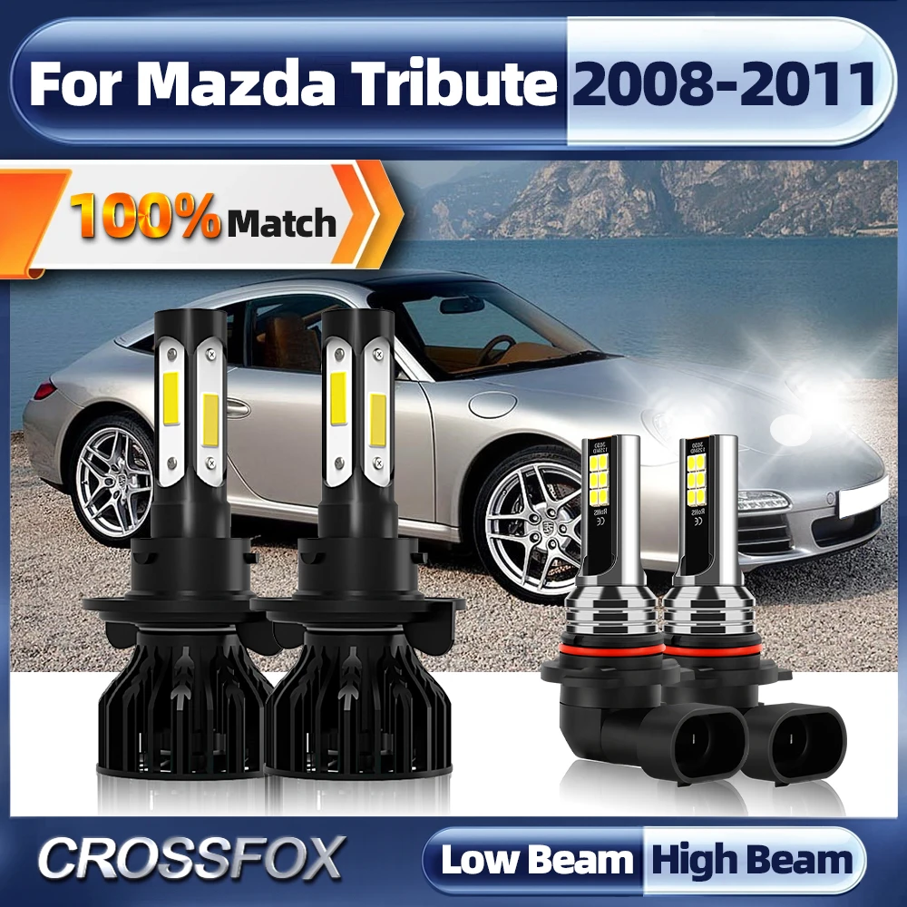 

H13 Canbus светодиодные лампы для фар 240 Вт 40000LM автомобильные светильник 9005 HB3 Автомобильные противотуманные фары 6000 К белый для Mazda Tribute 2008 2009 2010 2011