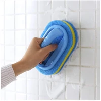 2pcs cleaning magic sponge glass wall cleaning brush handle sponge ceramic window slot clean brush for kitchen bathroom toilet