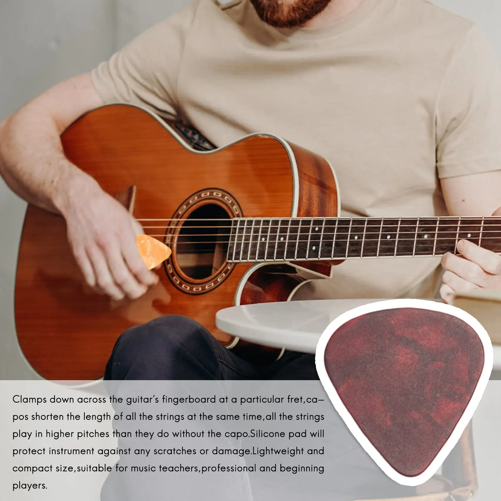 34 шт. комплект аксессуаров для гитары включая медиаторы капо струны акустической