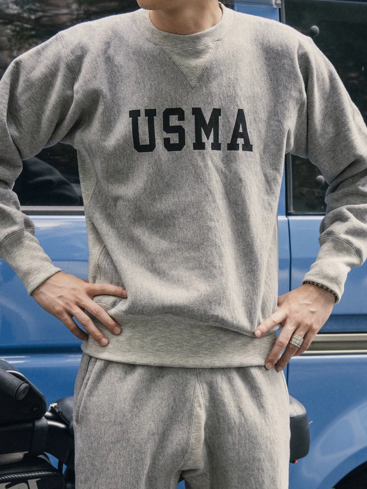 Прочная толстовка с круглым вырезом Bronson USMA Heather Grey мужская спортивная одежда