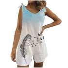 Женский короткий комбинезон, повседневный комбинезон с широкими штанинами, Летний комбинезон комбидресс, Свободный комбинезон, ретро подтяжки