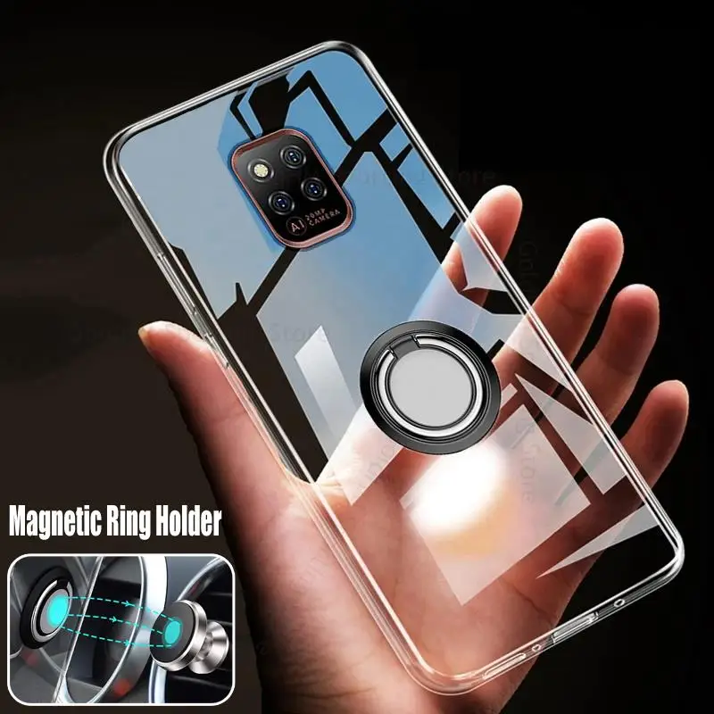 

Funda For Ulefone Power Armor 14 Pro Magnetic Ring Transparent Case For Power Armor 14 Pro Soft TPU Shockproof Kickstand Cover