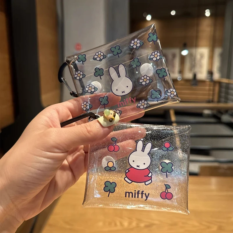 Фото Сумка-органайзер Miffy Kawaii в стиле аниме с кроликом, японская, из ПВХ, портативная, прозрачная, для косметики, ключей, мелочи, помады, наушников №2
